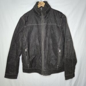 Stormtech Men's Brown Suede Bomber Style Jacket Size Medium